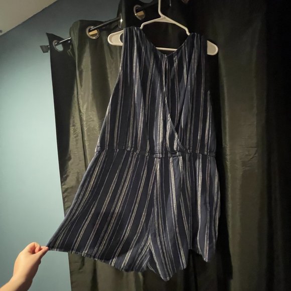 Blue Stripped Romper - Picture 1 of 5